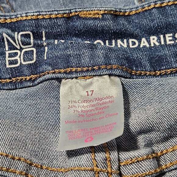 Nobo Jean Shorts Womens Size 17 High Rise Medium Wash Denim Cuffed Juniors - Picture 3 of 4
